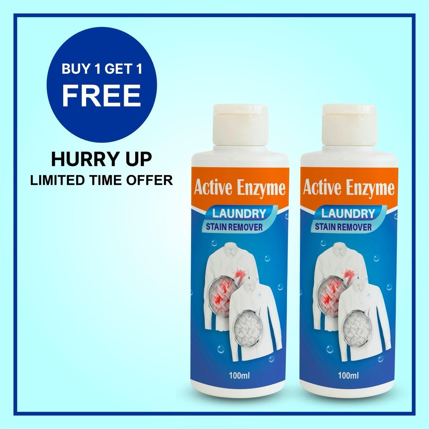 Active Enzyme Laundry Stain Remover (Pack of 2) Orrizon India