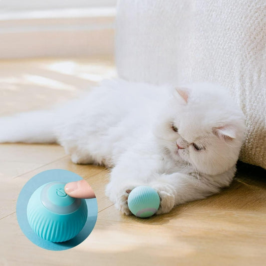 Rotating Cat Toy Ball, Interactive Cat Toys Rechargeable Rotating Ball with LED new1wu-ts