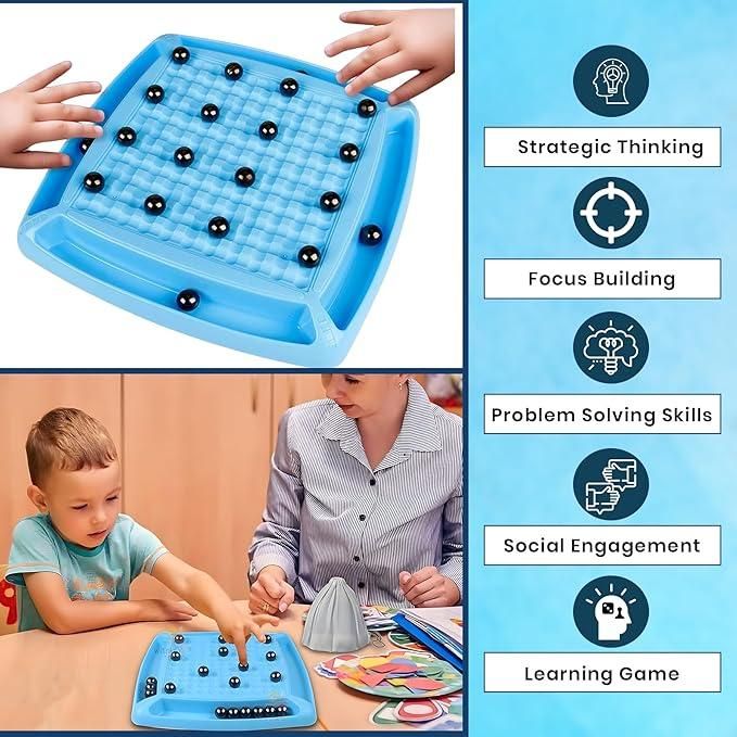 Magnetic Battle Chess Game with 20 Steel Balls ? Strategy Board Game for Family new1wu-ts