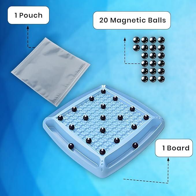 Magnetic Battle Chess Game with 20 Steel Balls ? Strategy Board Game for Family new1wu-ts
