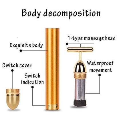 24K Gold Energy Beauty Bar Electric Facial Massage Roller Orrizon India