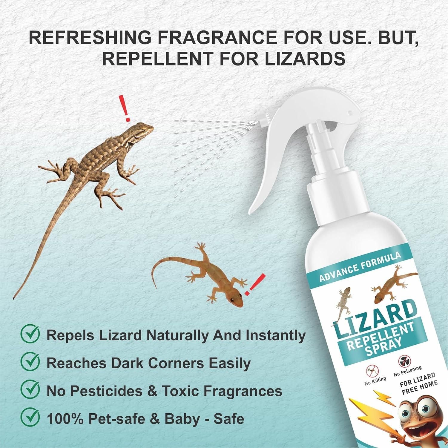 Lizard Repellent for Home Spray Pest Control 250ML (Pack of 2) Orrizon India
