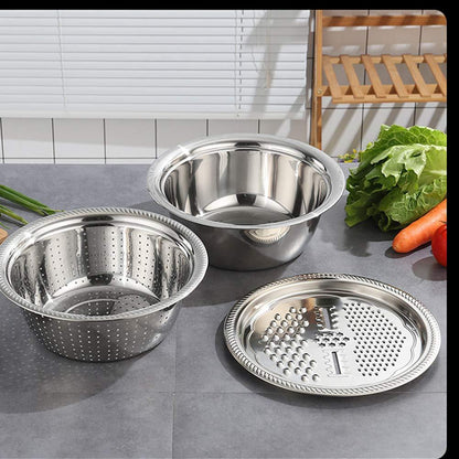 3 in 1 Multifunctional Grater Basin Stainless Steel Colanders Set new1wu-ts