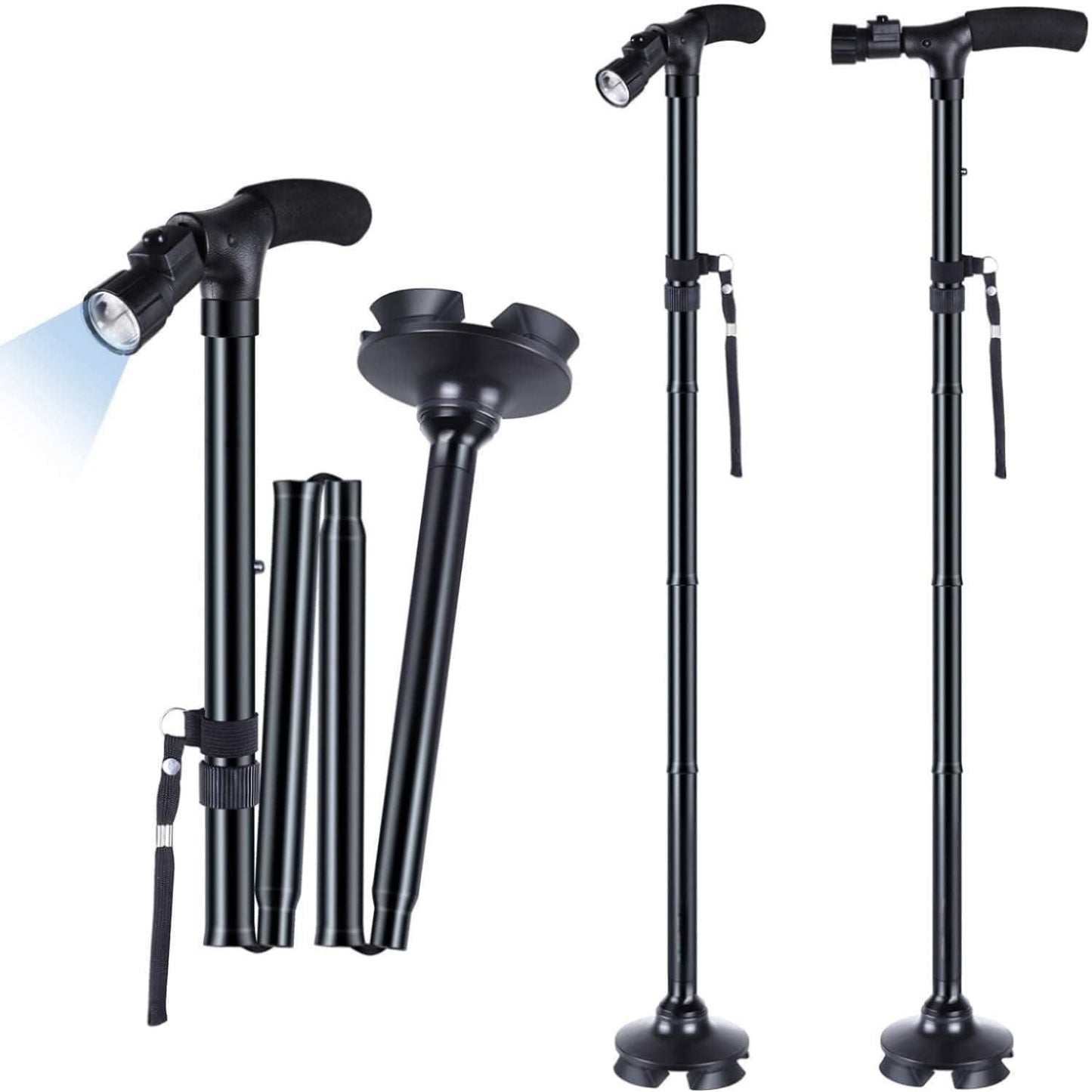 Collapsible Walking Stick with Led Light new1wu-ts