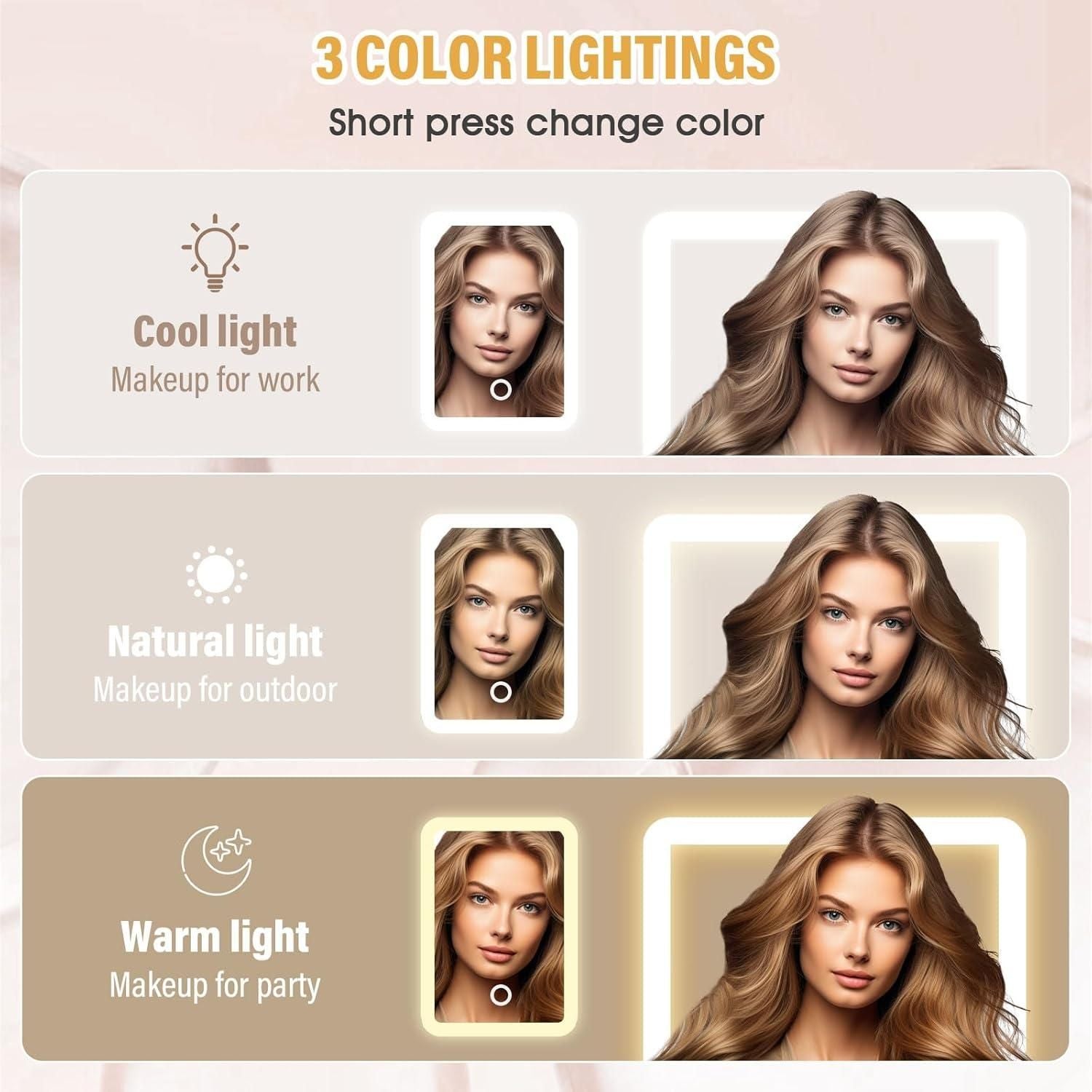 White Jewelry Box with LED Mirror new1wu-ts