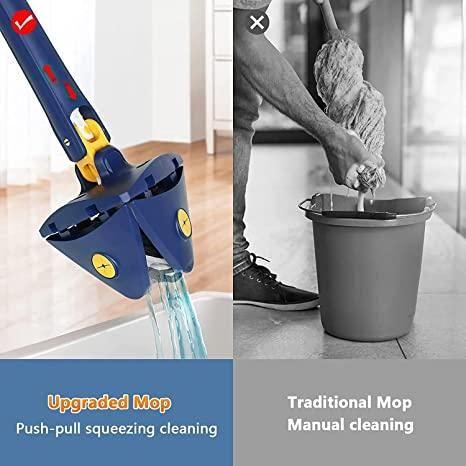 Blue Squeezing Triangle Cleaning Mop new1wu-ts