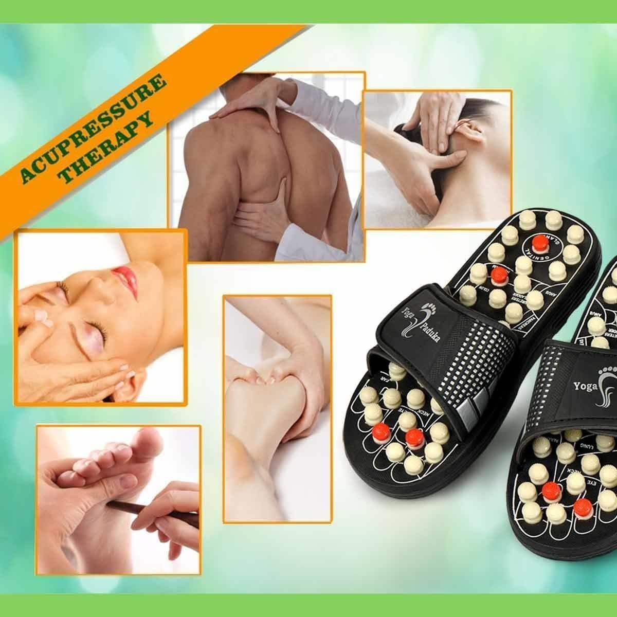 Acupressure and Magnetic Therapy Paduka Slippers for Full Body Blood Circulation For Men and Women new1wu-ts
