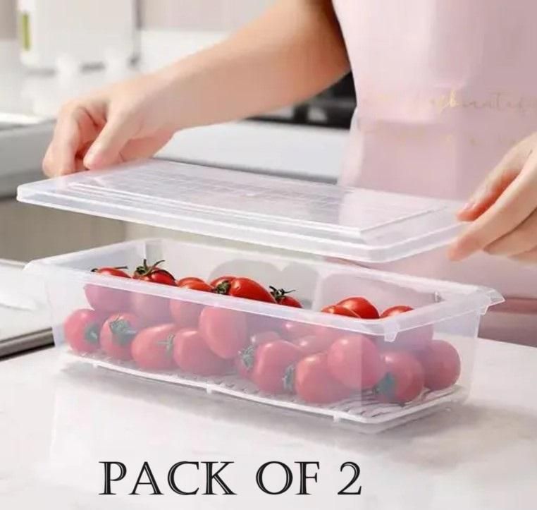 Fridge Storage Containers Box 27*11.6*6.5cm (Pack of 2) Orrizon India