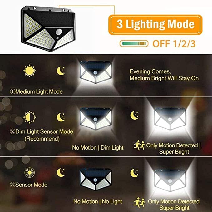 Latest Solar Lights for Garden 100 LED Motion Sensor Security Lamp for Home,Outdoors Pathways | Bright Solar Wireless Security Motion Sensor 100 Led Night Light (100 LED) new1wu-ts