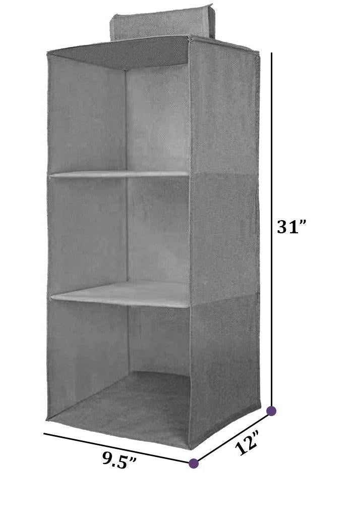 Hanging Wardrobe Organizer- 3 Shelves Non-Woven Fabric Hanging Storage Wardrobe Organizer new1wu-ts
