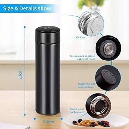 Stainless Steel Temperature Water Bottle Thermos, Double Wall Vacuum Intelligent Cup with LCD Smart Display (500 ML) new1wu-ts