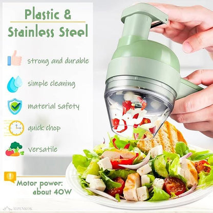 4 in 1 Portable Electric Vegetable Cutter Set Orrizon India