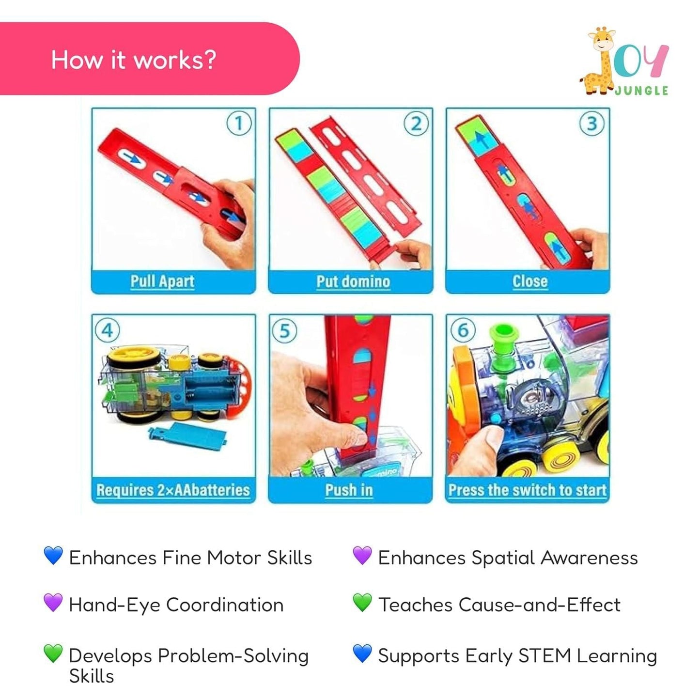 Train Toy Domino Set for Kids BPA Free Plastic with Sound Effects Orrizon India