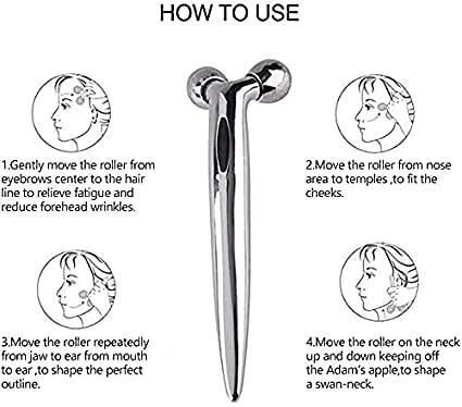 Mini Long 3D Shape 360 Rotate Face Massage Roller new1wu-ts