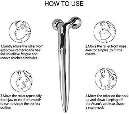 Mini Long 3D Shape 360 Rotate Face Massage Roller new1wu-ts