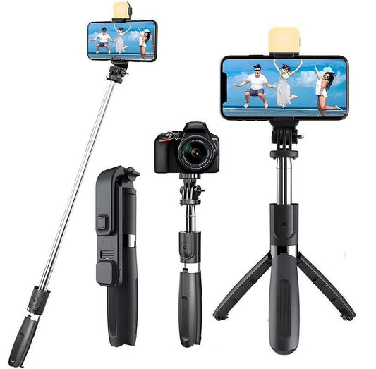 Extendable Flash 3-in-1 Selfie Stick Tripod with Bluetooth Remote Orrizon India