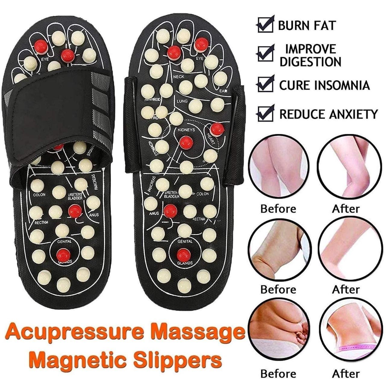 Acupressure and Magnetic Therapy Paduka Slippers for Full Body Blood Circulation For Men and Women new1wu-ts