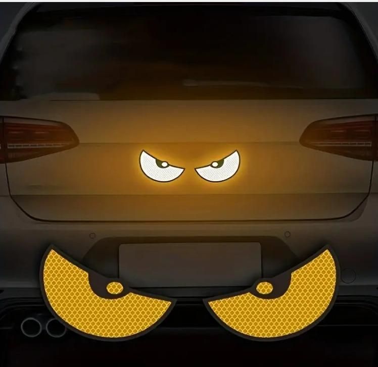 2 Pieces Monster Eyes Car Reflective Stickers Pack of 1 new1wu-ts