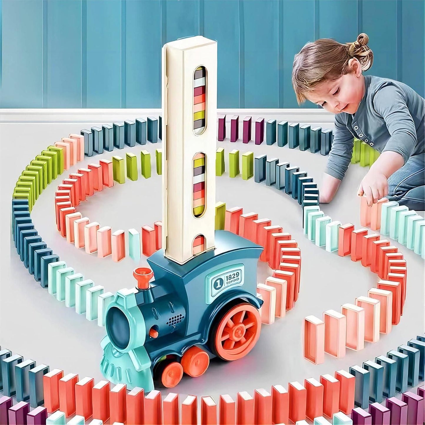 Train Toy Domino Set for Kids BPA Free Plastic with Sound Effects Orrizon India