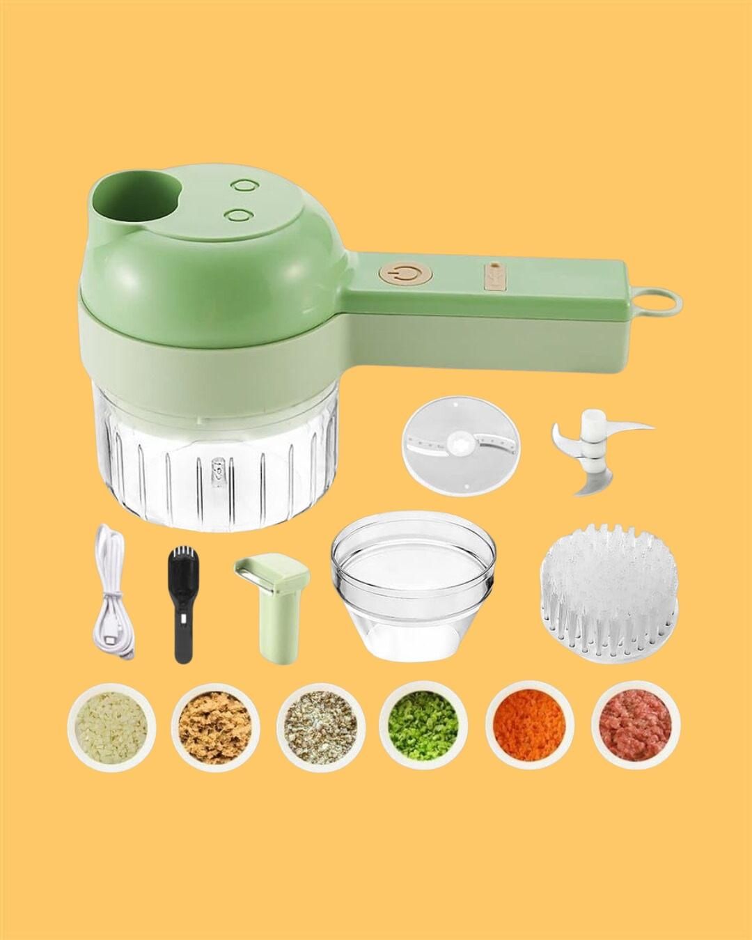 4 in 1 Portable Electric Vegetable Cutter Set Orrizon India