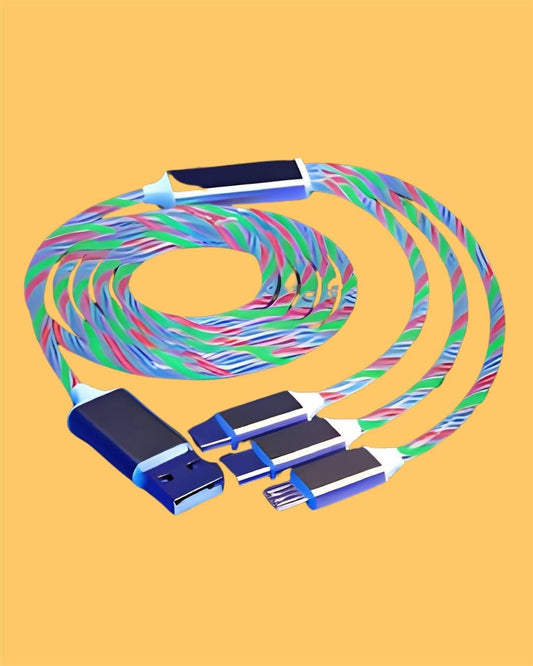 Fast 3 in 1 Multiple Pin With LED Light Magnetic Charging Charging Pad - Assorted color new1wu-ts