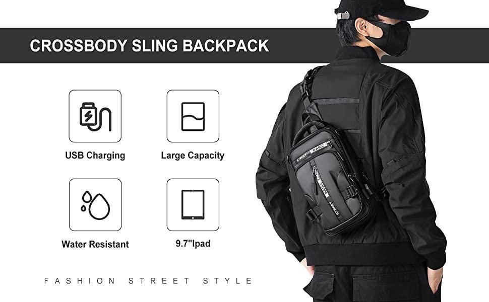 Sling Bag with USB Charging Port new1wu-ts