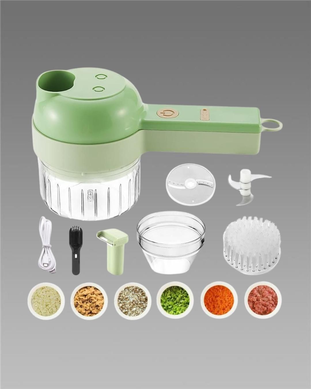 4 in 1 Portable Electric Vegetable Cutter Set Orrizon India