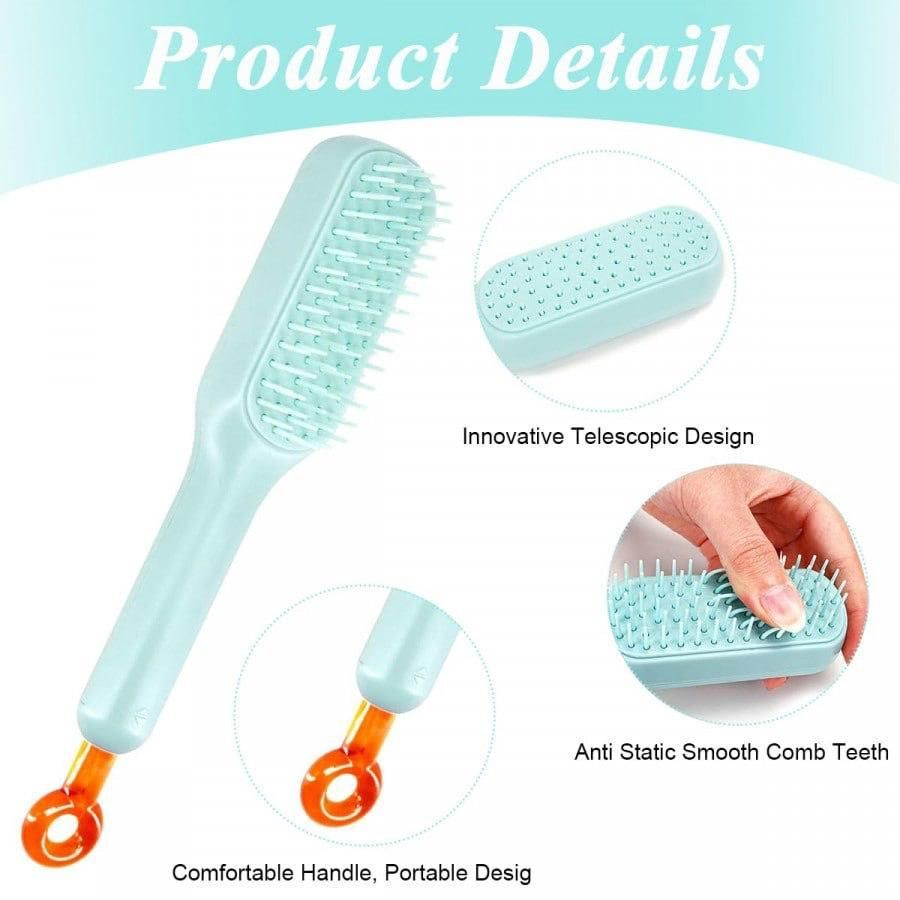 Self-cleaning Anti-static Massage Comb for Adults and Kids- Pack of 1 new1wu-ts